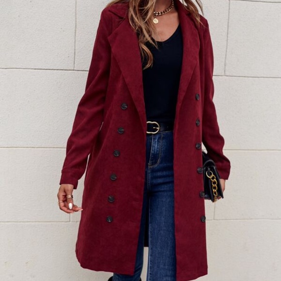 Black Corduroy Double Breast Pocket Jacket Minimalist - Picture 8 of 12